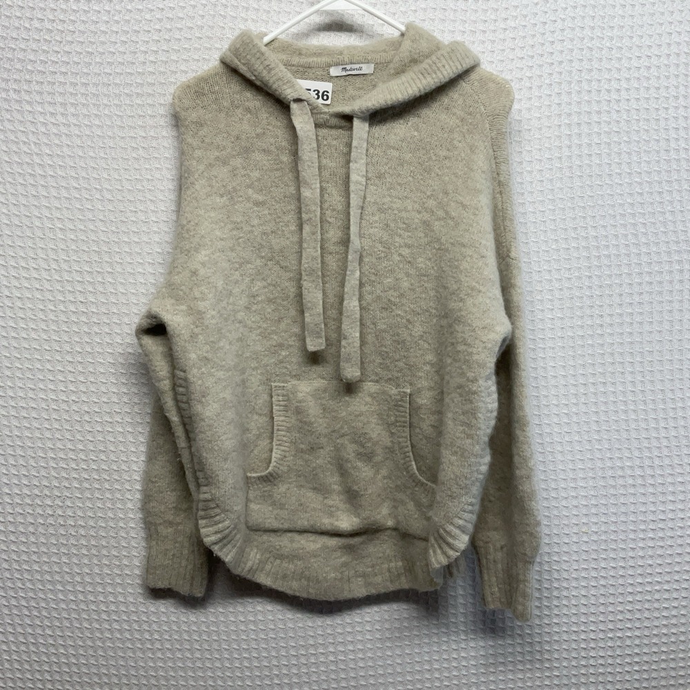 Madewell Womens Sweater Size Medium M‎ Wilmington Hoodie Oatmeal/Off White - Picture 3 of 12